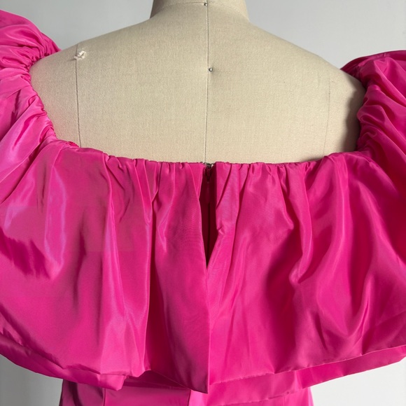 $595 NWT RHODE “Viola” Ruffle Midi Dress in Malibu Pink Sz 2 - Picture 9 of 13